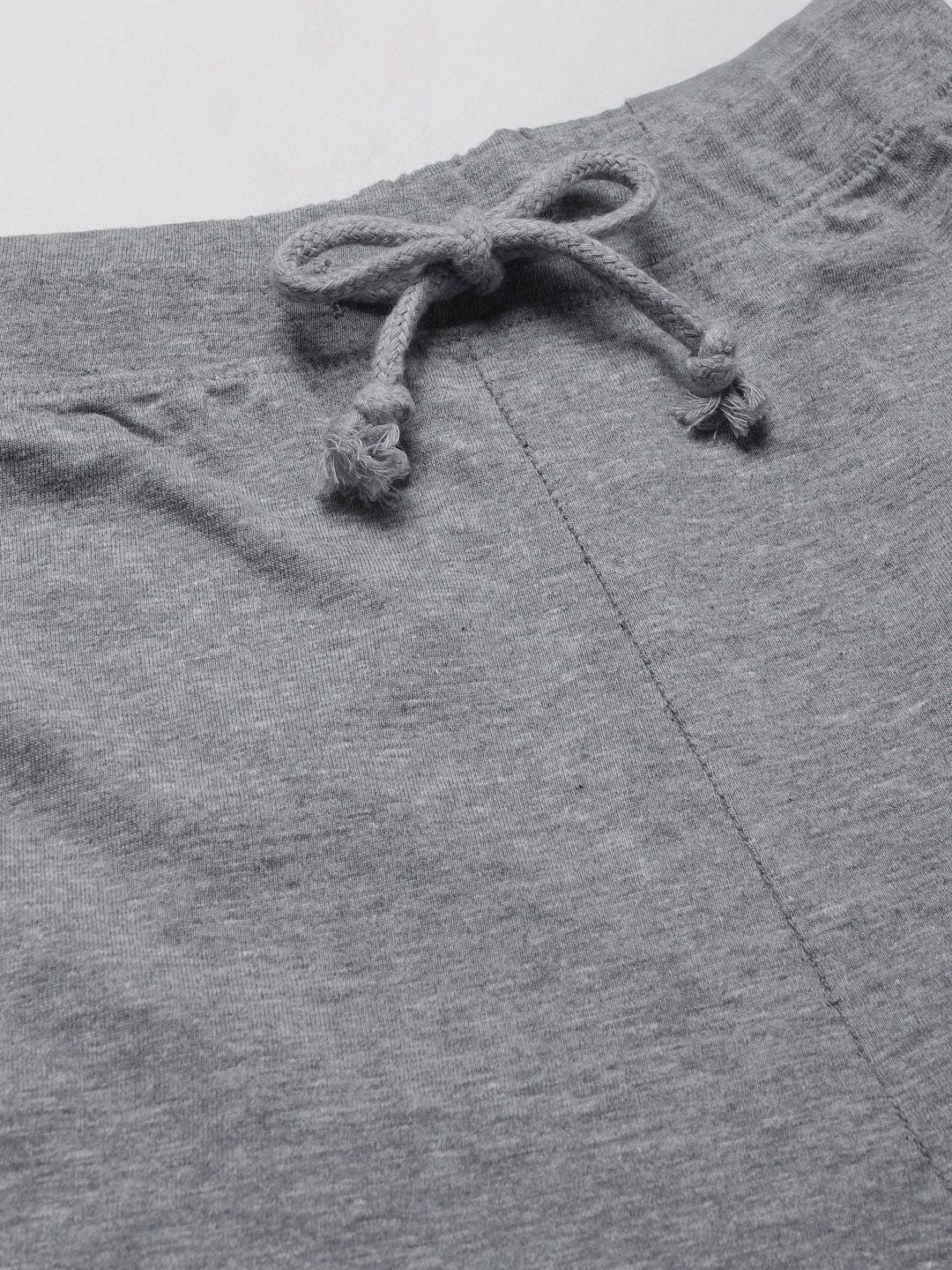 Kotty Women Grey Melange Solid Straight Fit Track Pants