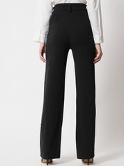 Kotty Women Pack Of 2 Relaxed Straight Leg Fit High-Rise Easy Wash Trousers