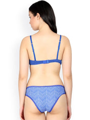 Kotty Women Blue Printed Lingerie Set KTTIW101