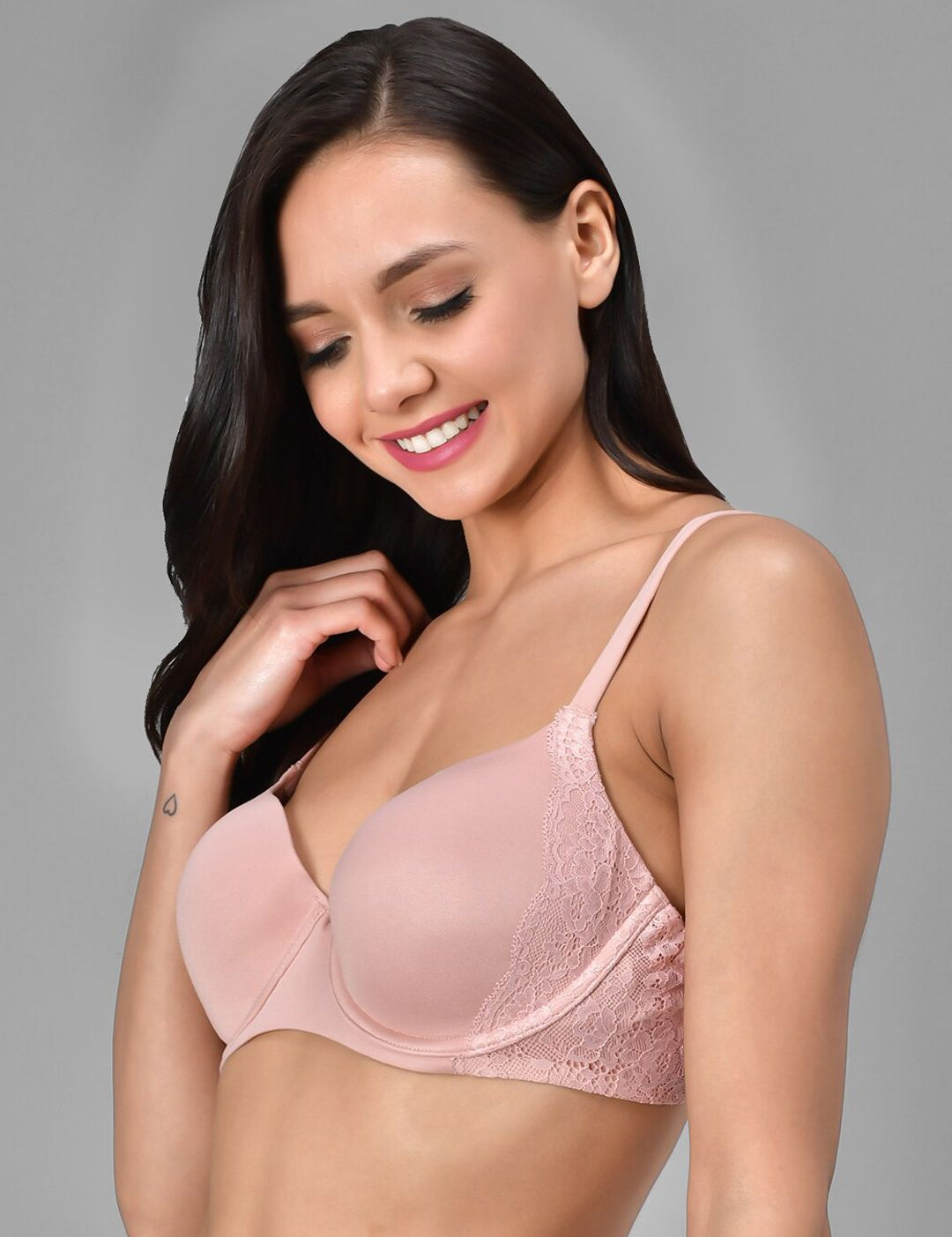 Kotty Rose Pink Solid Lightly Padded Under-Wired T-Shirt Bra KTTWOMENSBRA03