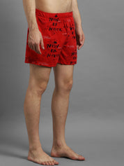 Kotty Men Red & Black Printed Boxer