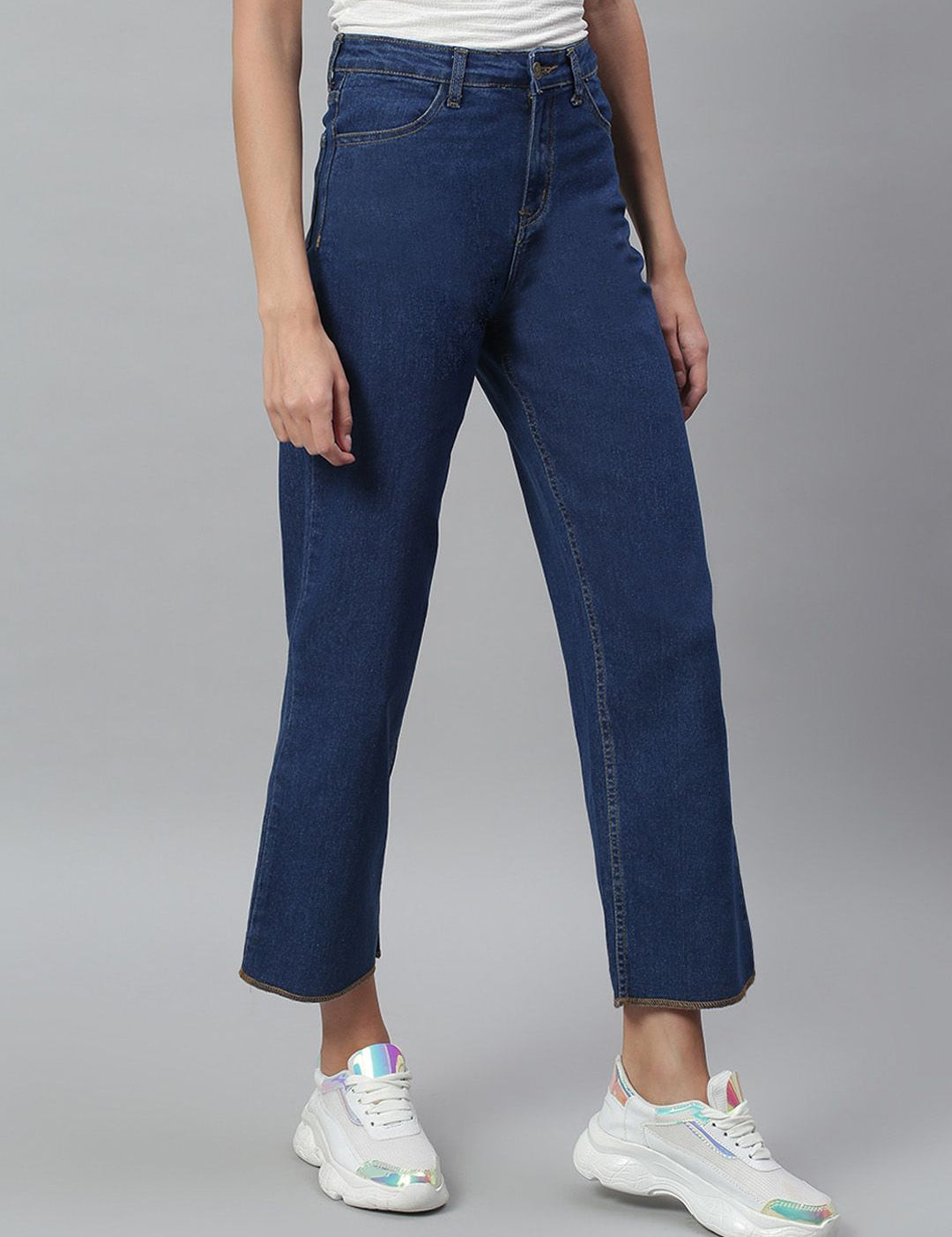 Kotty Women Blue Flared High-Rise Clean Look Jeans