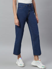 Kotty Women Blue Flared High-Rise Clean Look Jeans
