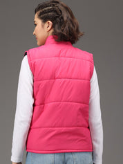 Kotty Women Pink Padded Sleeveless Puffer Jacket