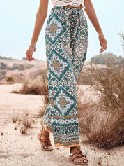 Kotty Women Multicoloured Ethnic Motifs Printed Relaxed High-Rise Easy Wash Trousers