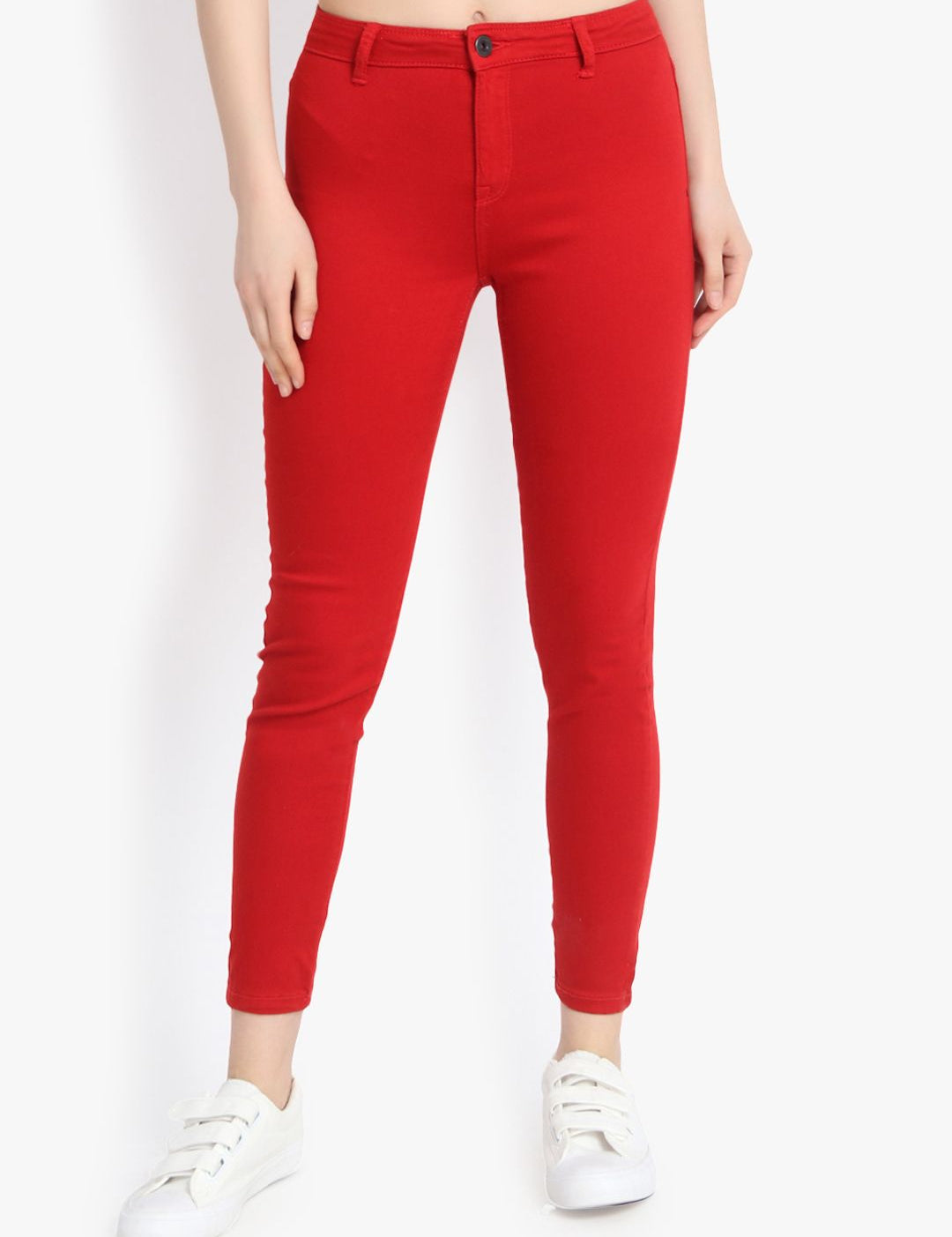 Kotty Women Red Skinny Fit High-Rise Clean Look Jeans