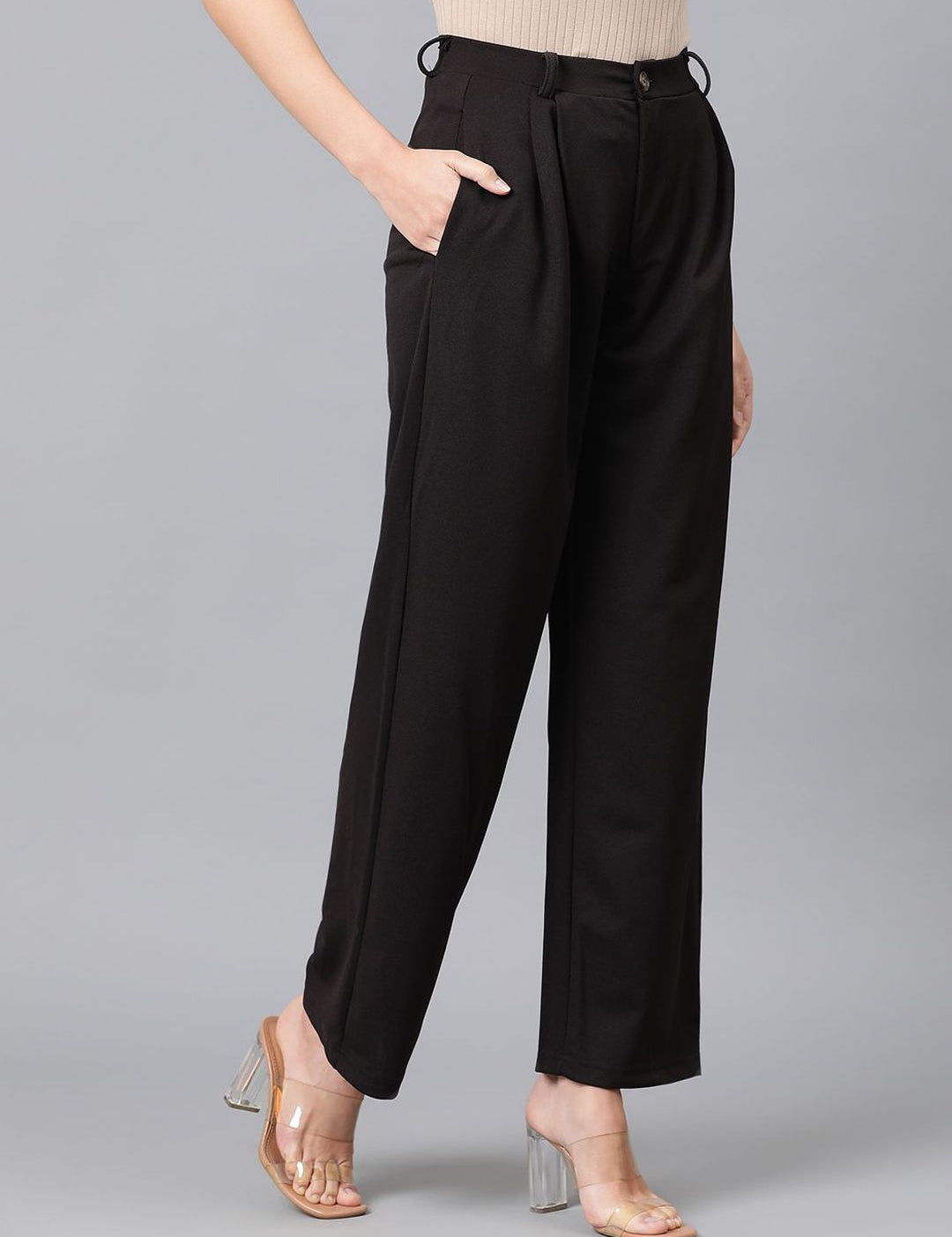 Kotty Women High-Rise Easy Wash Regular Trousers