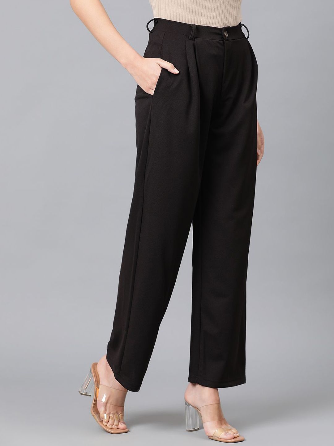 Kotty Women High-Rise Easy Wash Regular Trousers