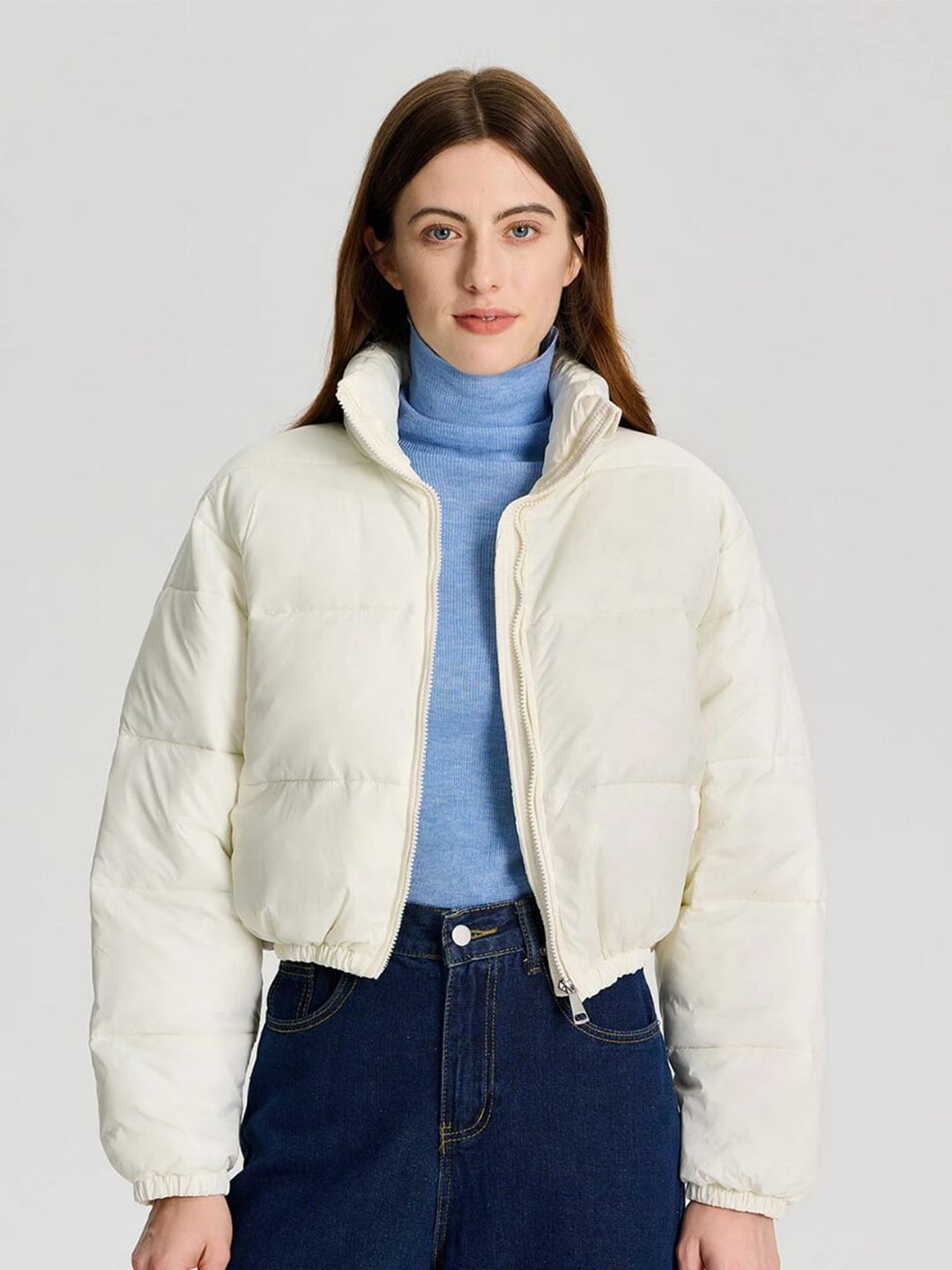 Kotty Stand Collar Crop Puffer Jacket