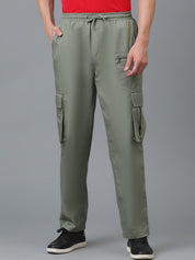Kotty Men Relaxed Low-Rise Easy Wash Cargos Trousers