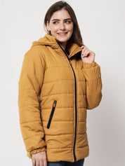 Kotty Women Yellow Longline Quilted Jacket