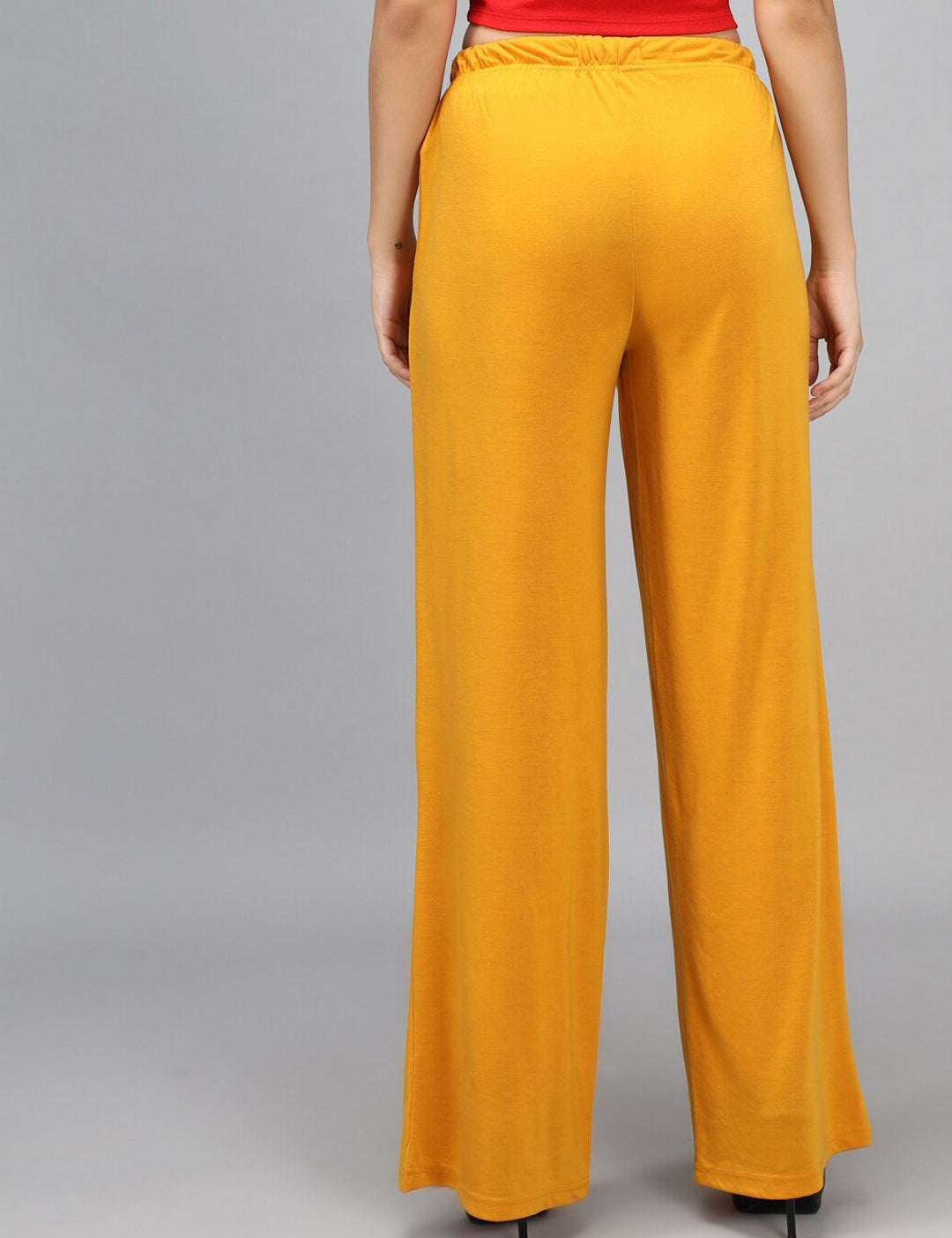 Kotty Women Yellow Loose Fit High-Rise Parallel Trousers