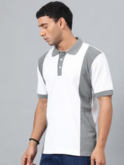 Kotty Men Colourblocked Polo Collar T-shirt
