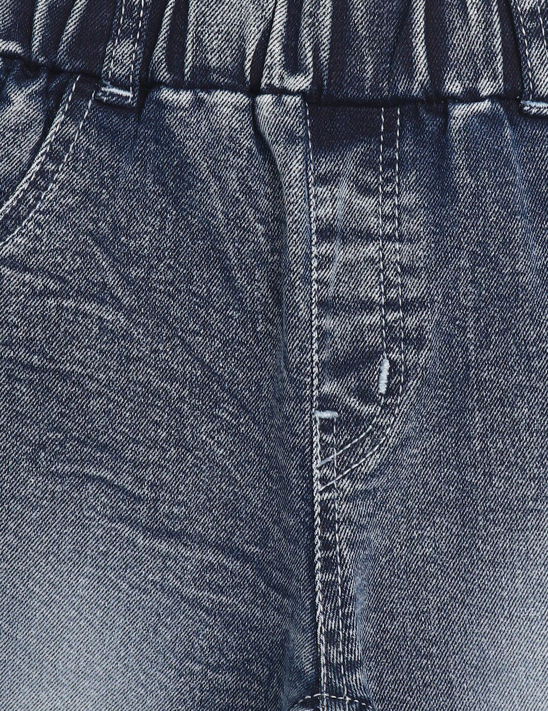 Kotty Girls Blue Jean Regular Fit Heavy Fade Cotton Jeans