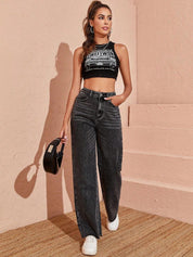 Kotty Women Jean Straight Fit High Rise Stretchable Jeans