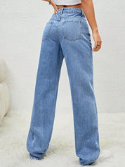 Kotty Women Wide Leg High-Rise Clean Look Crinkle Stretchable Jeans