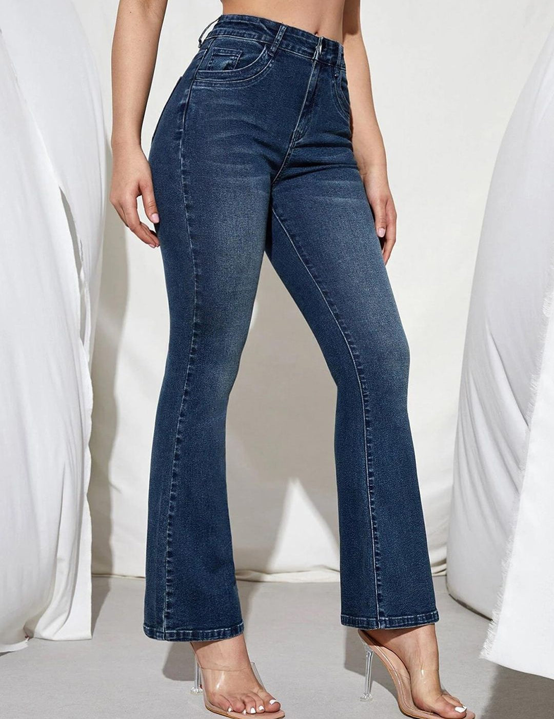 Kotty Women Jean Bootcut High-Rise Light Fade Stretchable Jeans