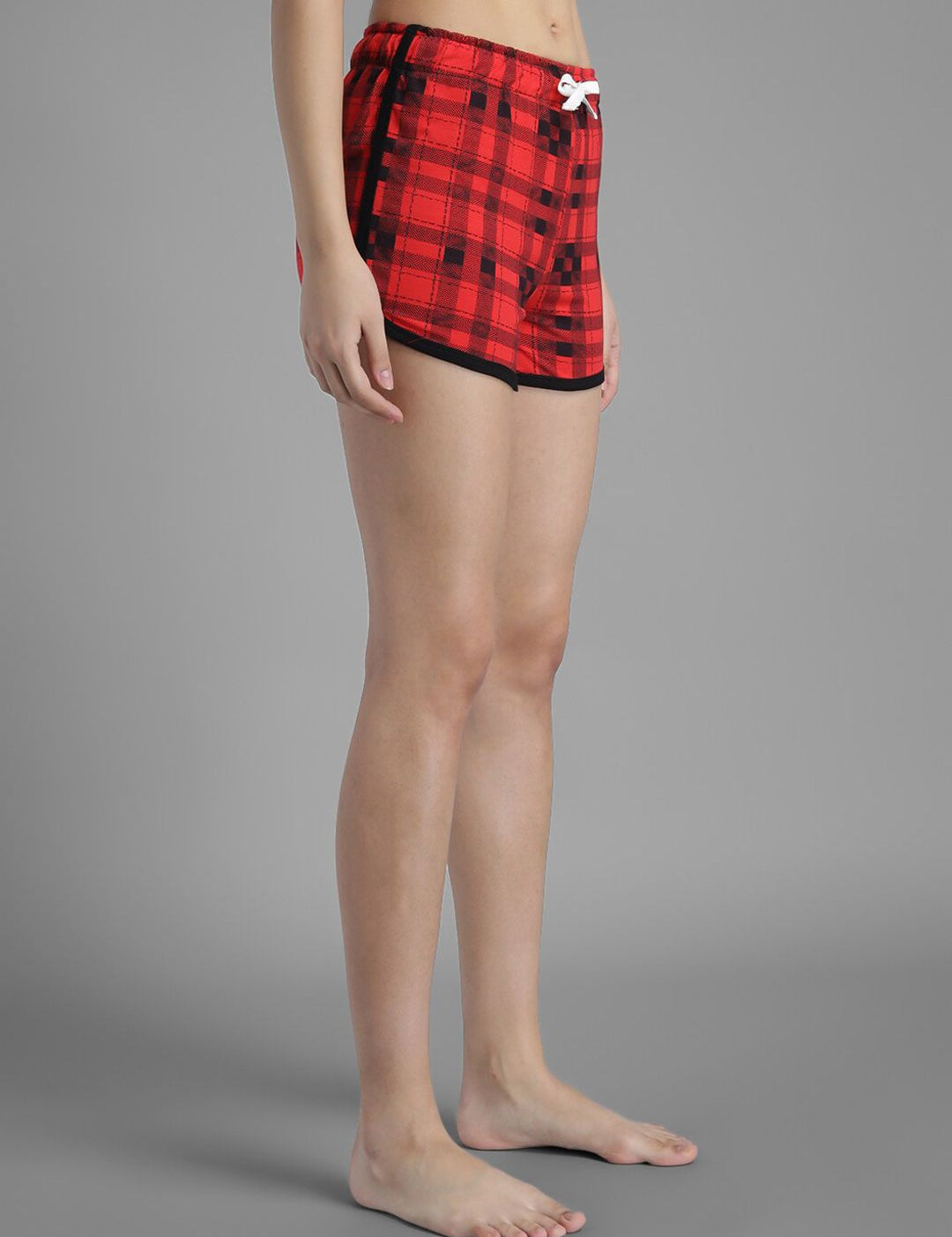 Kotty Women Checked Regular Fit Low-Rise Sports Shorts