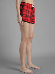 Kotty Women Checked Regular Fit Low-Rise Sports Shorts