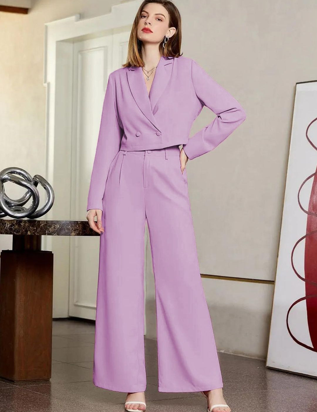 KOTTY BIZwear Crop Blazer With Trouser Co-Ords