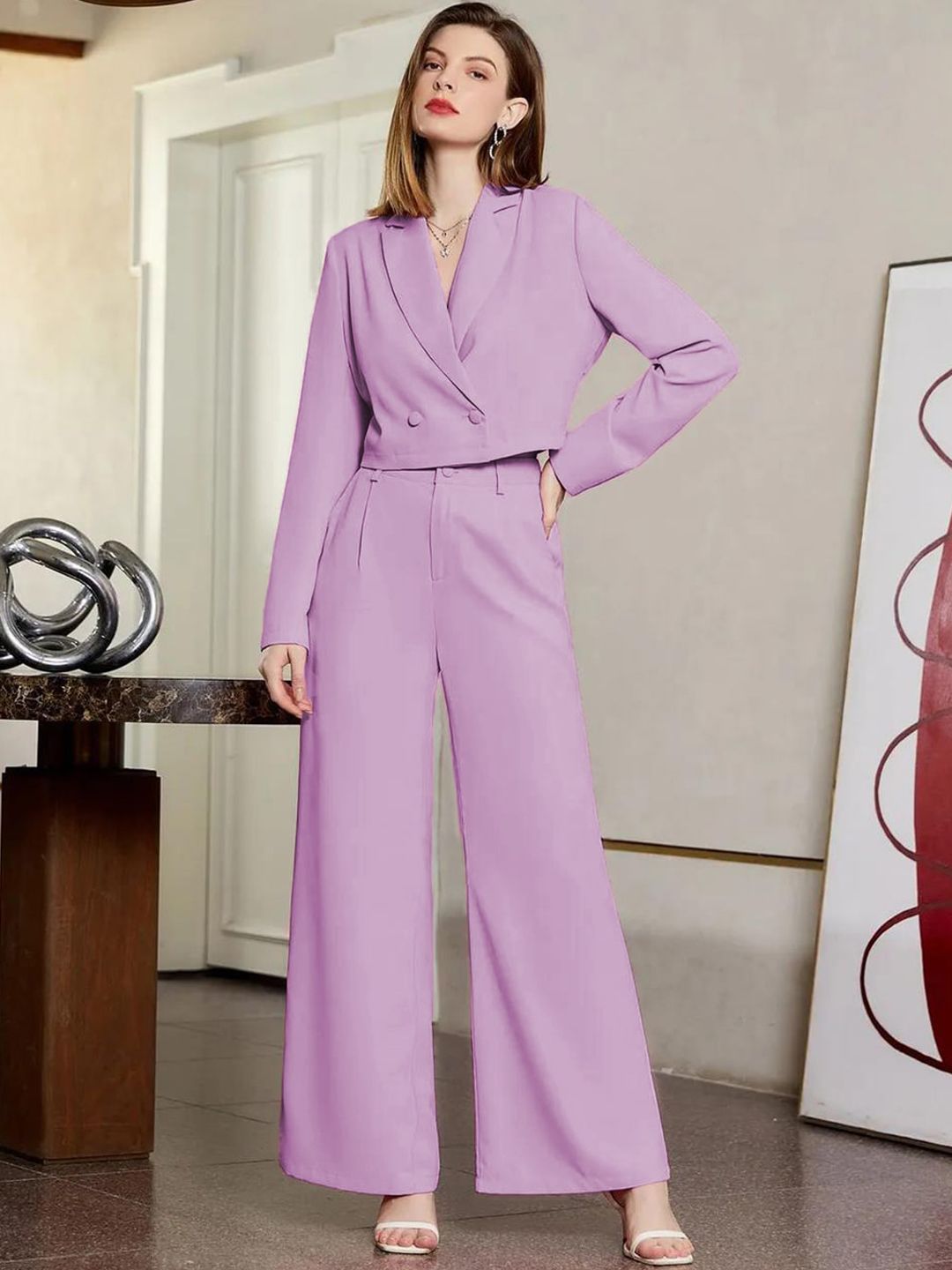 KOTTY BIZwear Crop Blazer With Trouser Co-Ords