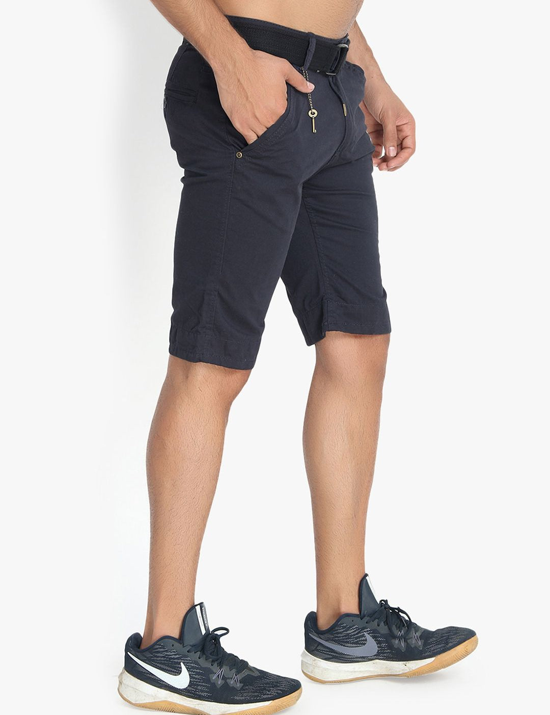Kotty Men Blue Solid Regular Fit Regular Shorts