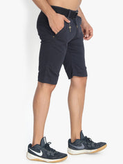 Kotty Men Blue Solid Regular Fit Regular Shorts