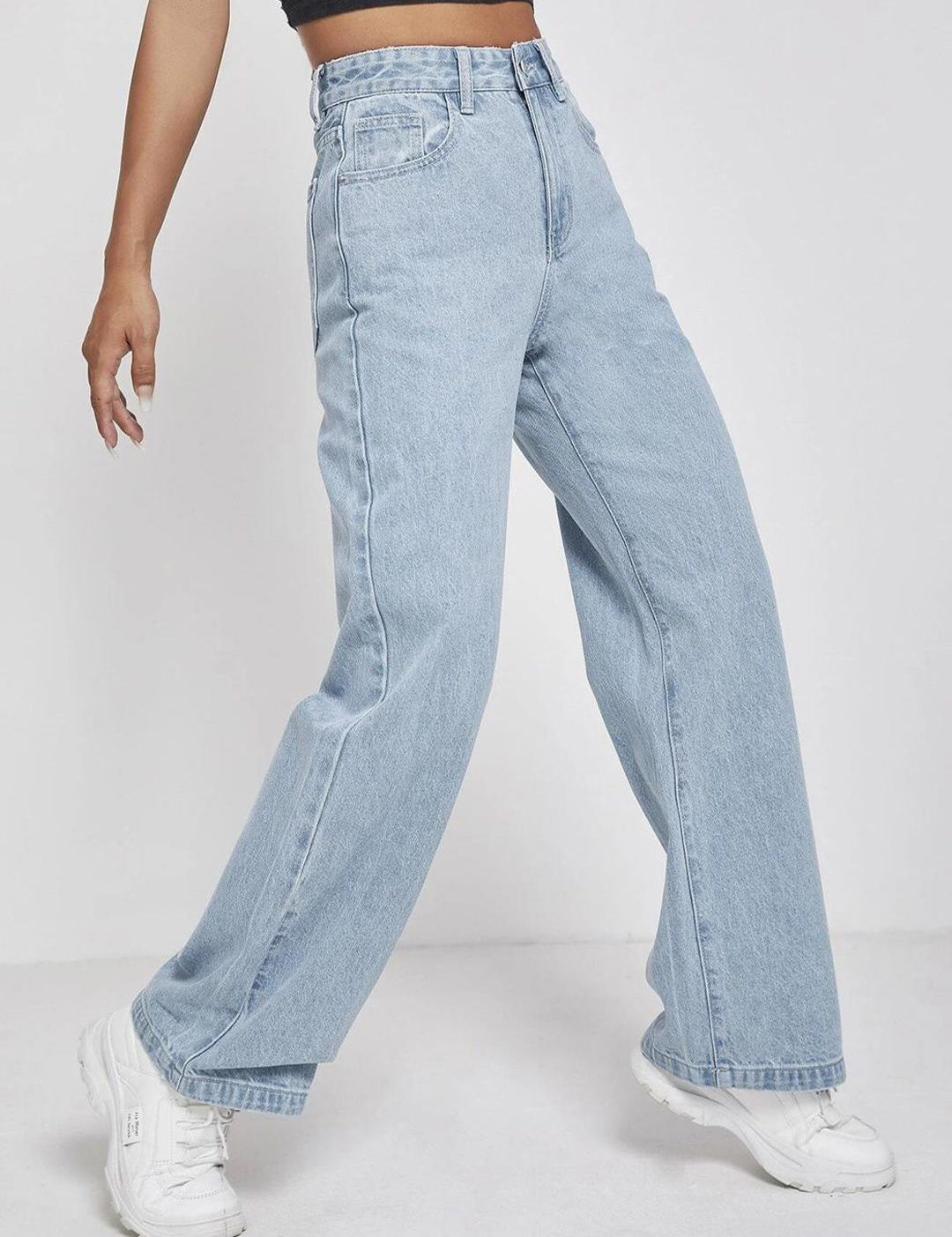 Kotty Women Jean Straight Fit High-Rise Clean Look Stretchable Jeans