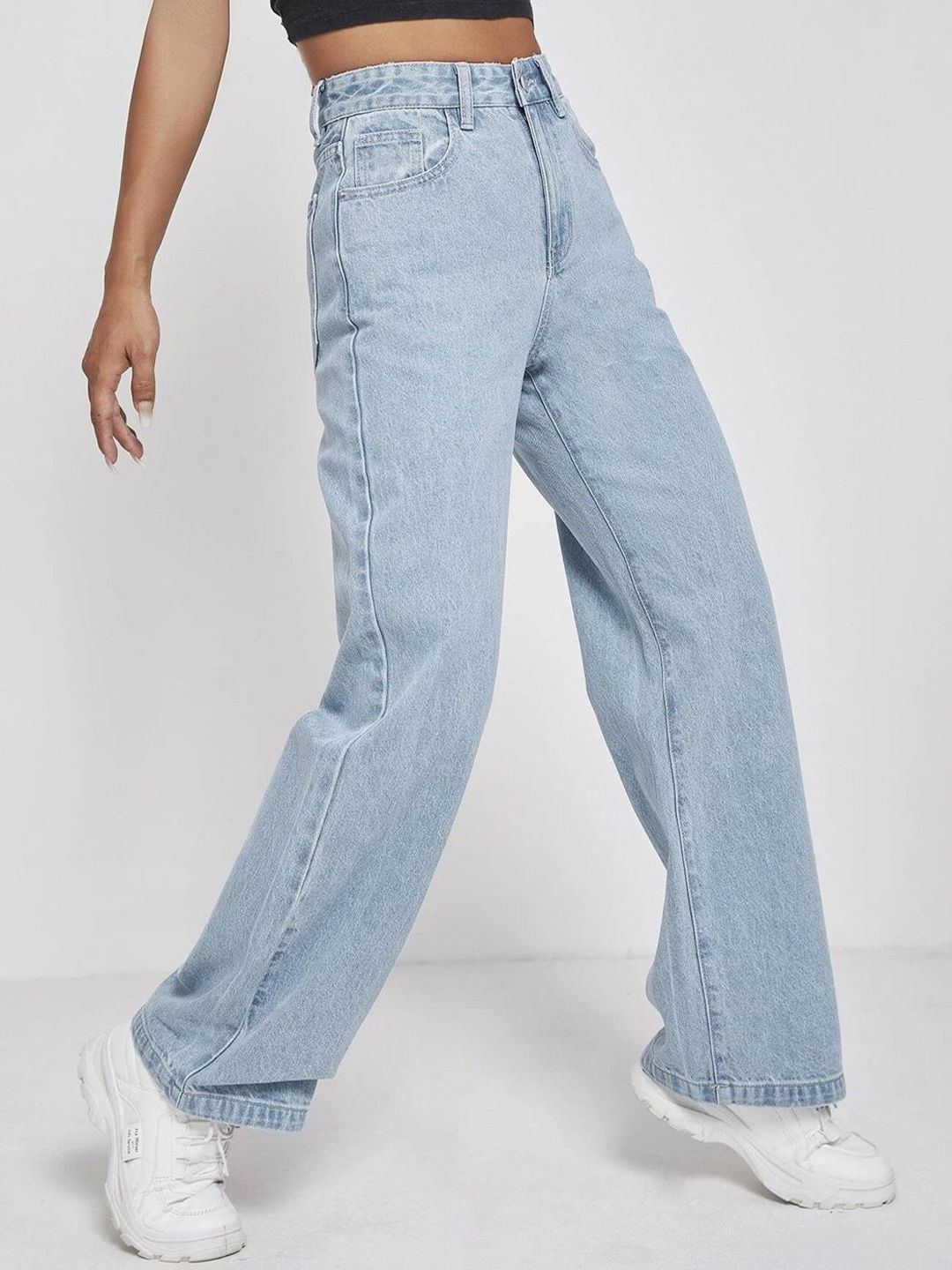 Kotty Women Jean Straight Fit High-Rise Clean Look Stretchable Jeans