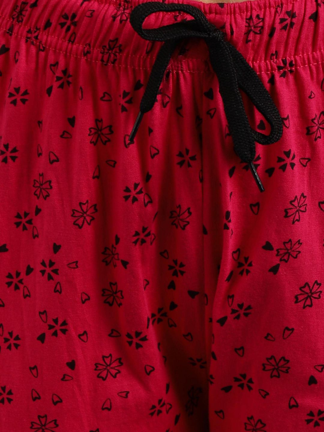 Kotty Women Pink & Black Floral Print Lounge Pants