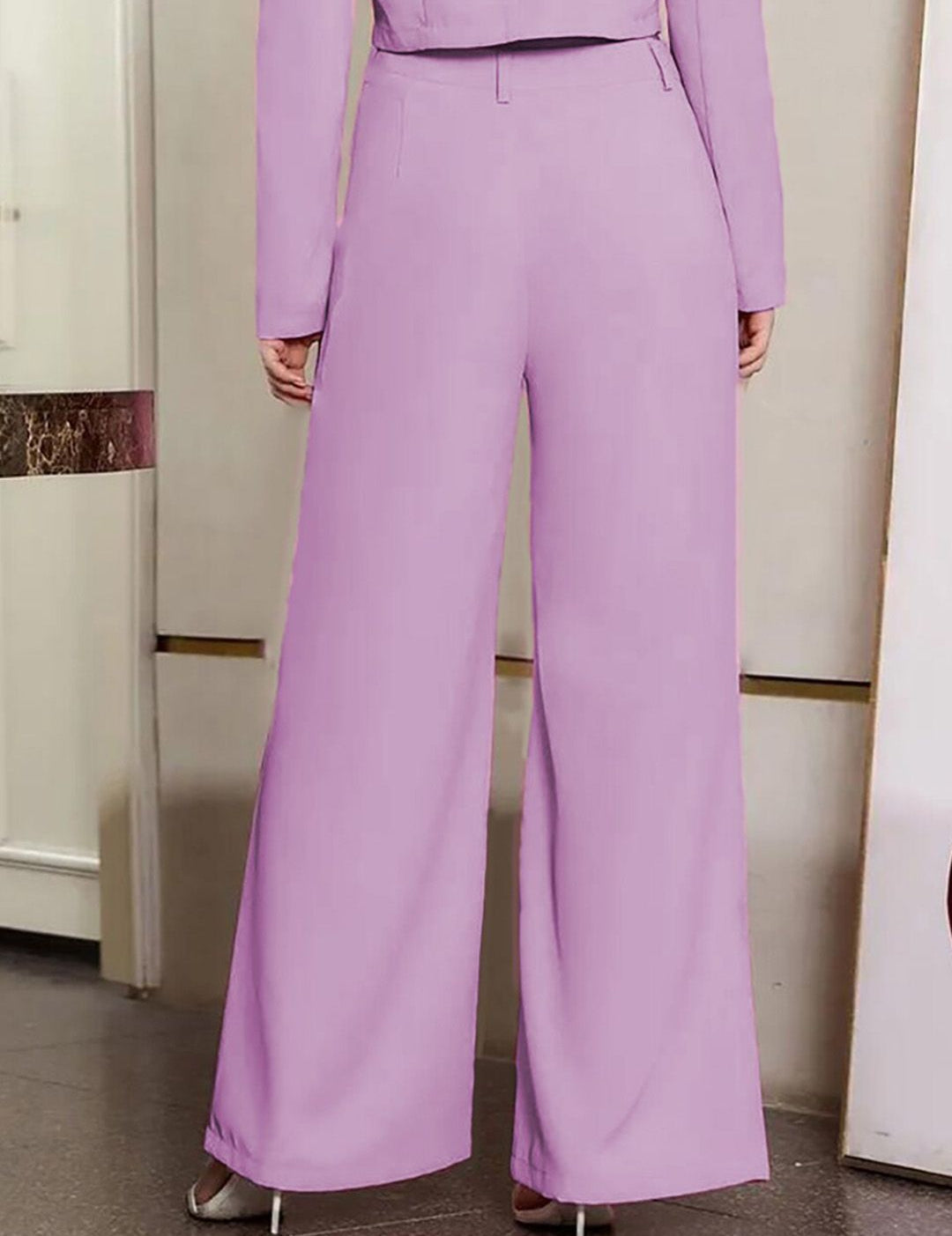 KOTTY BIZwear Basics Women Relaxed Straight Leg Straight Fit High-Rise Easy Wash Trousers