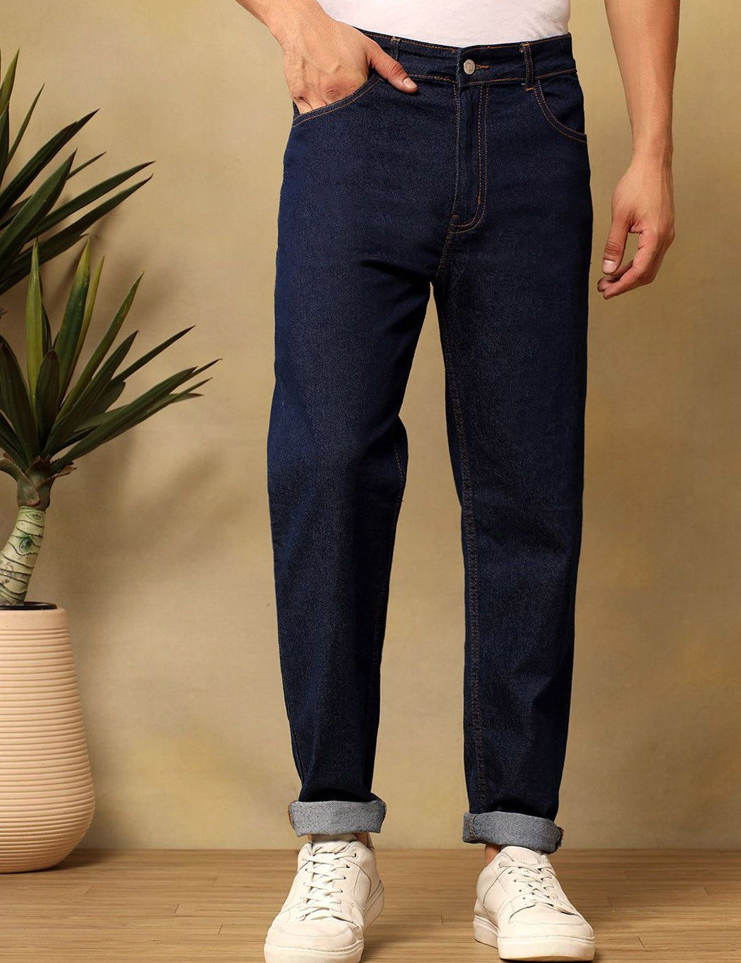 Kotty Men Regular Fit Mid-Rise Stretchable Jeans