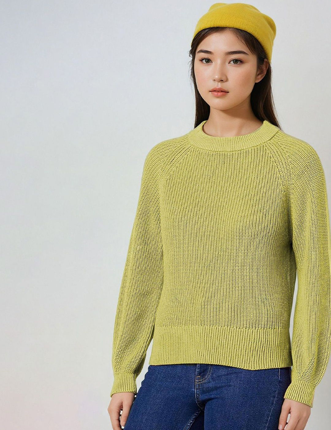 Kotty Women Cotton Solid Round Neck Long Sleeves Pullover