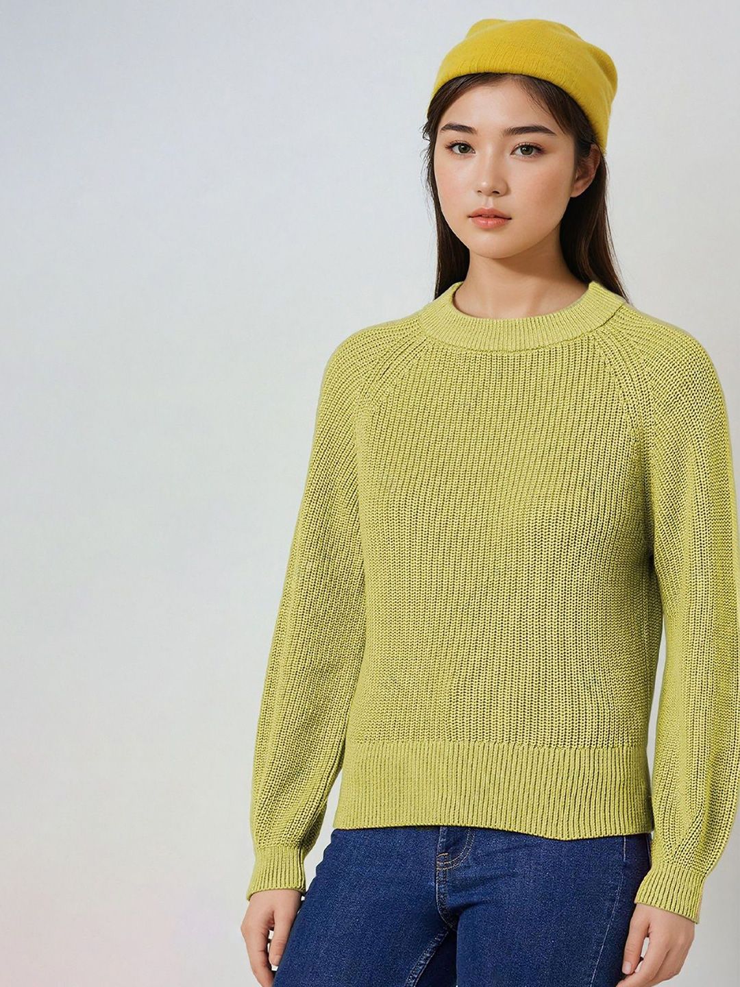 Kotty Women Cotton Solid Round Neck Long Sleeves Pullover