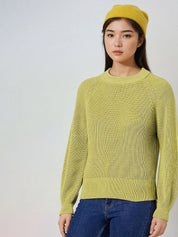 Kotty Women Cotton Solid Round Neck Long Sleeves Pullover