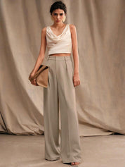 Kotty Women Relaxed Straight Fit Pleated Trousers