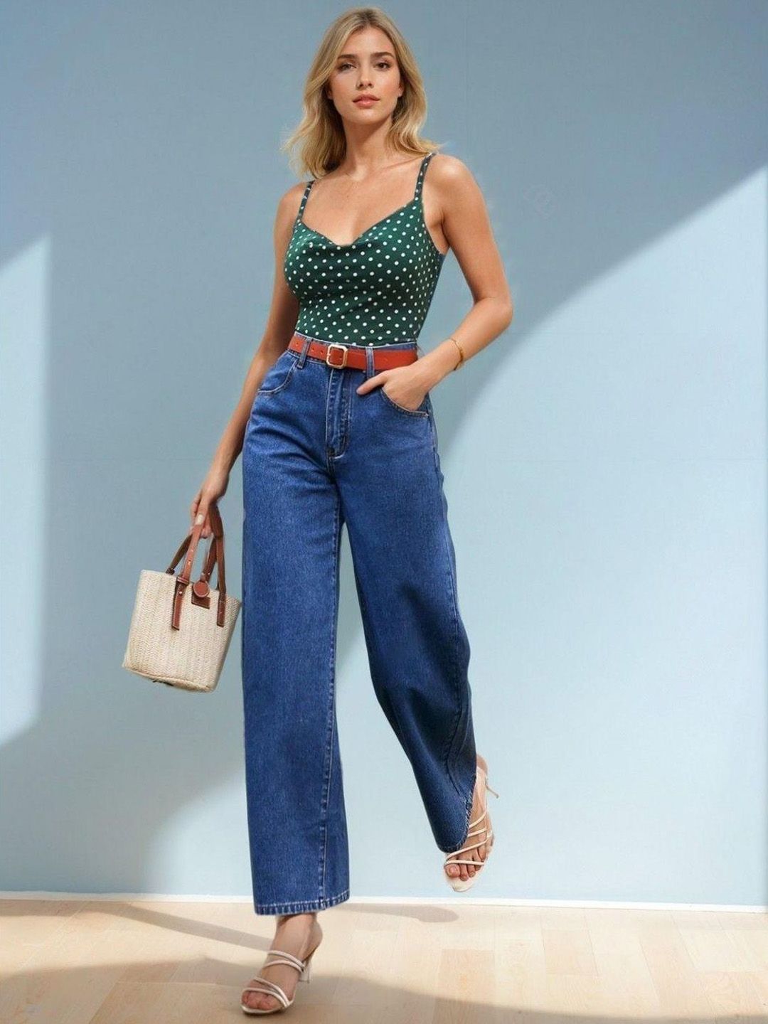 Kotty Women Flared High-Rise Cotton Stretchable Jeans