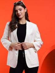 Kotty Notched Lapel Collar Long Sleeves Overcoat