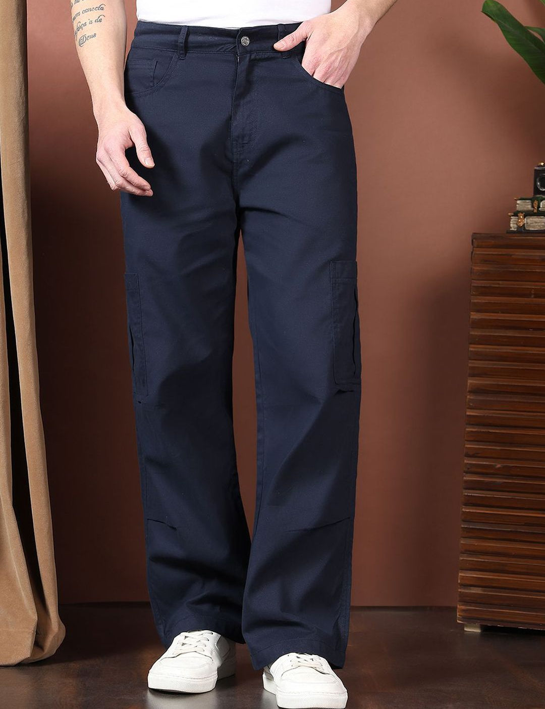 Kotty Men Relaxed Easy Wash Cargos Trousers