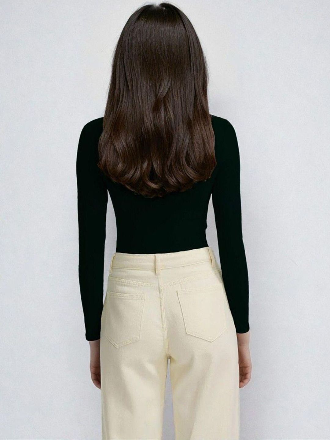 Kotty Black and Mustard Brown Long Sleeves T-Shirt with Trouser