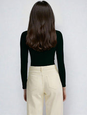 Kotty Black and Mustard Brown Long Sleeves T-Shirt with Trouser