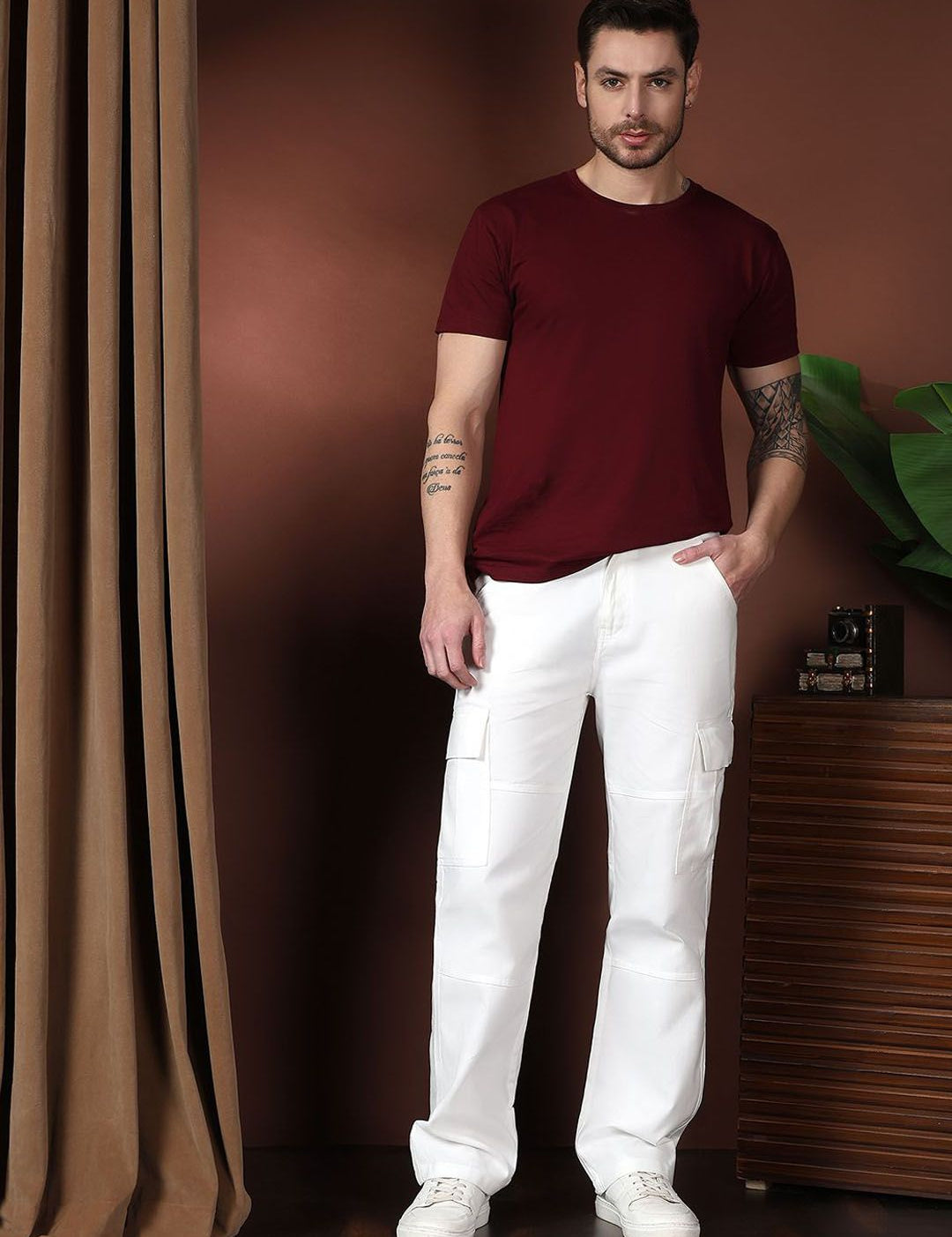 Kotty Men Relaxed Easy Wash Cargos Trousers