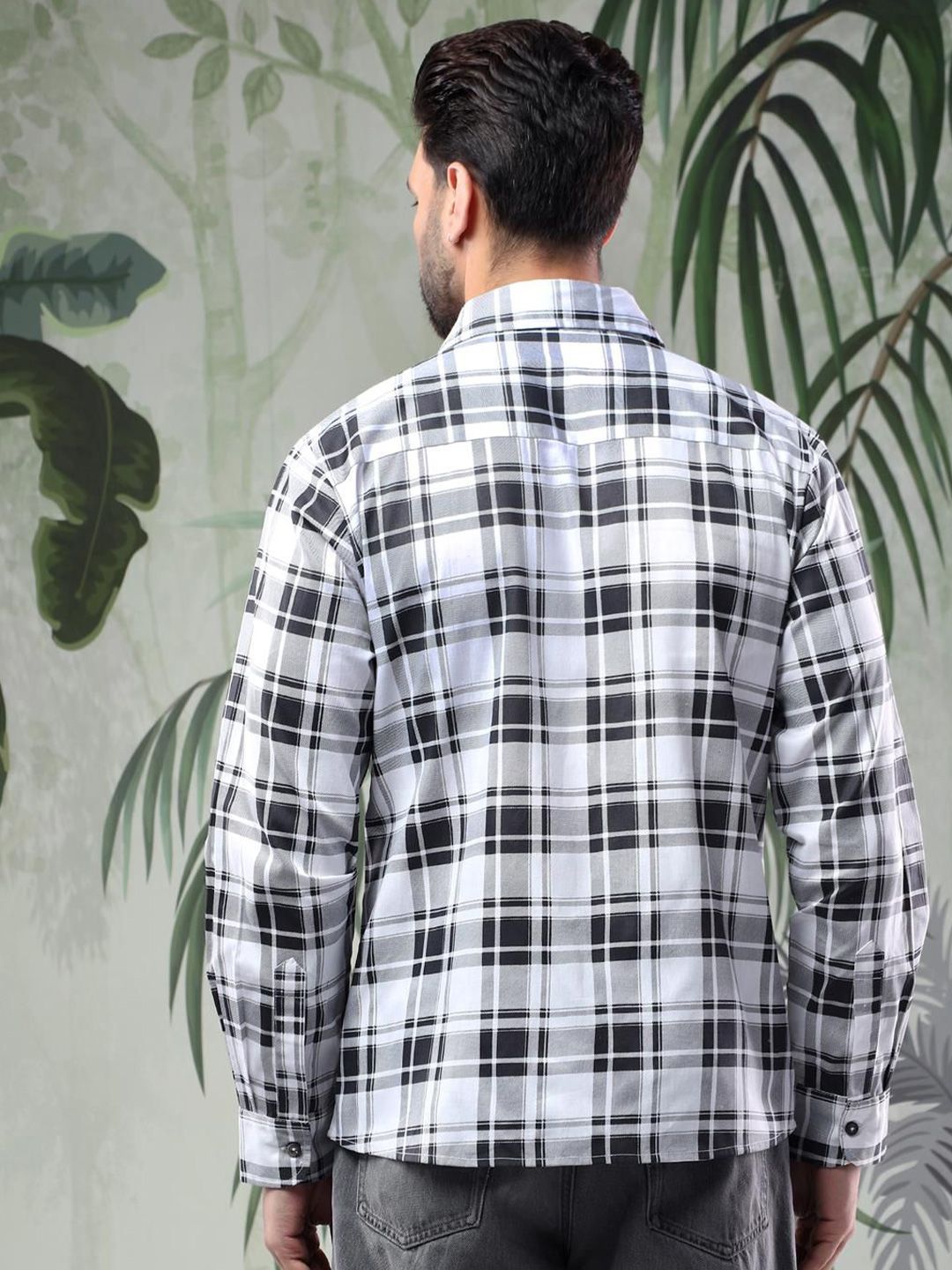 Kotty Men Tartan Checks Opaque Checked Casual Shirt