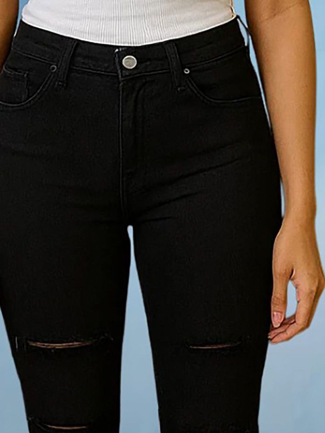 Kotty Women Bootcut High-Rise Mildly Distressed Stretchable Jeans