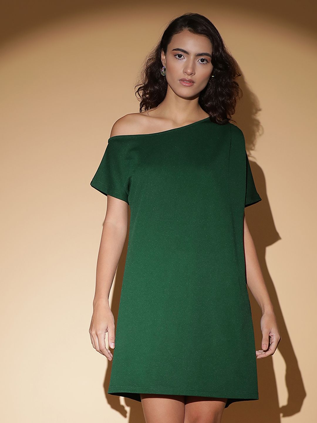 Kotty Women Solid One Shoulder A-Line Dress