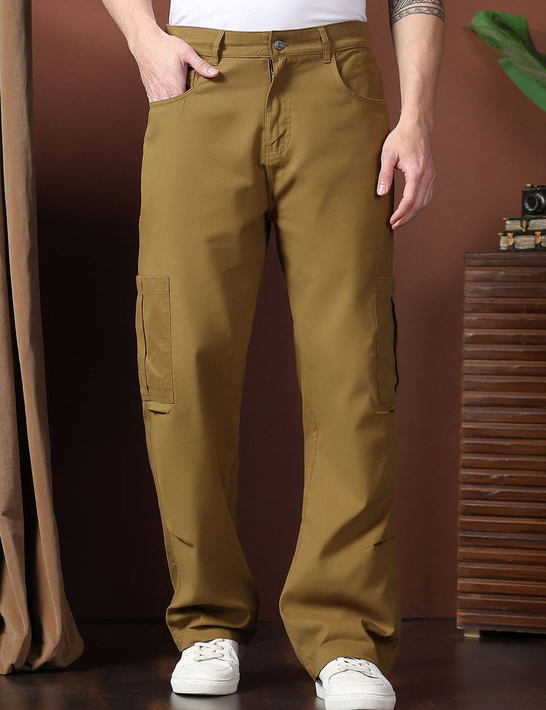 Kotty Men Relaxed Easy Wash Cargos Trousers