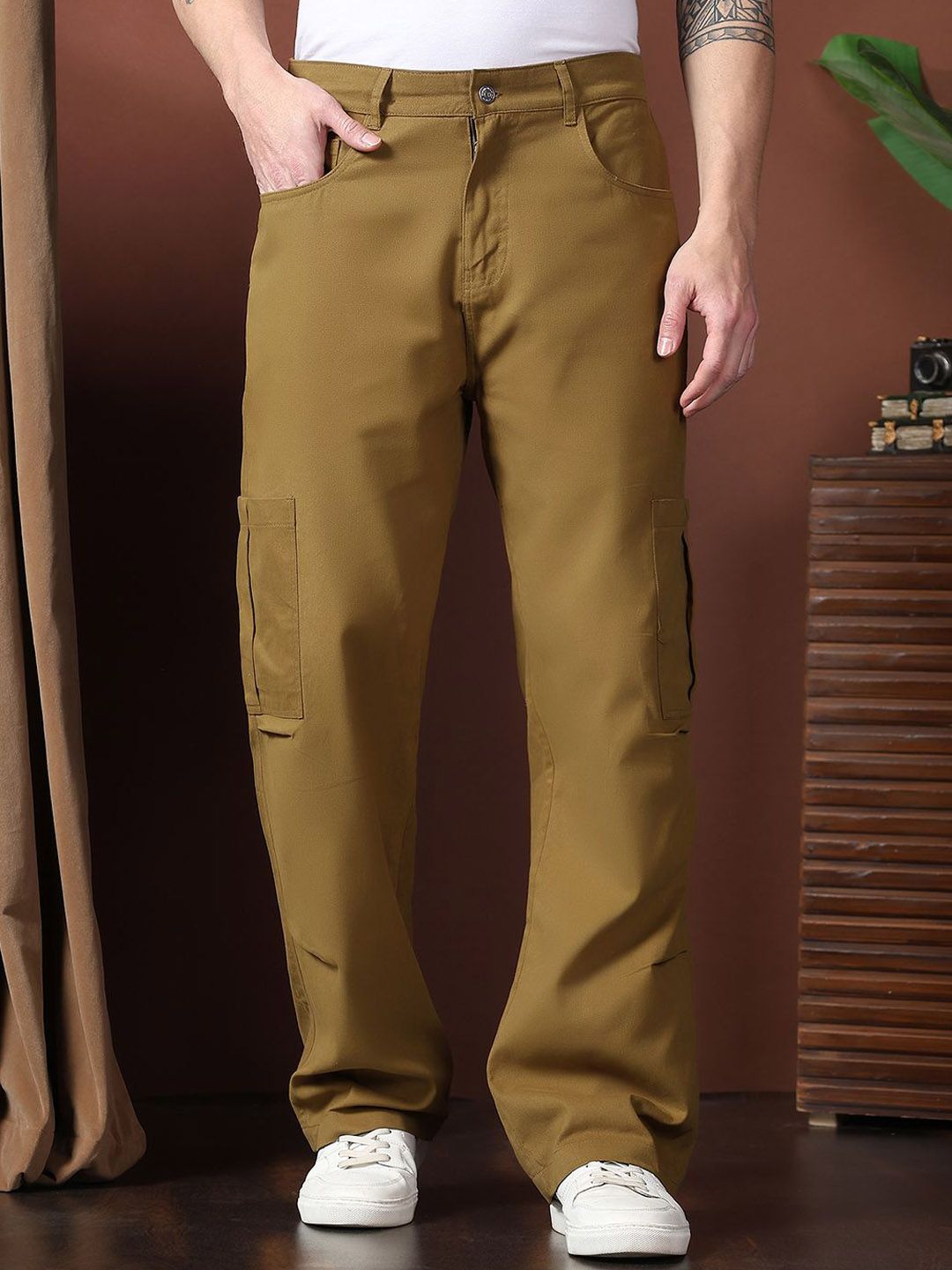 Kotty Men Relaxed Easy Wash Cargos Trousers