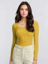 Kotty Women Scoop Neck Long Sleeves Fitted Top