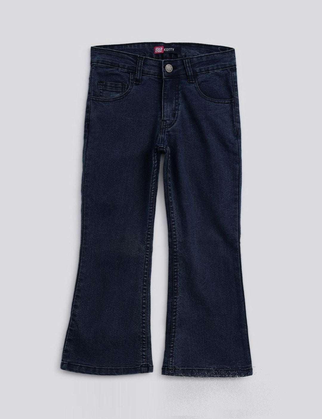 Kotty Girls Navy Blue Jean Flared Stretchable Jeans