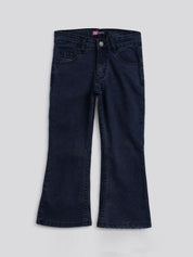 Kotty Girls Navy Blue Jean Flared Stretchable Jeans